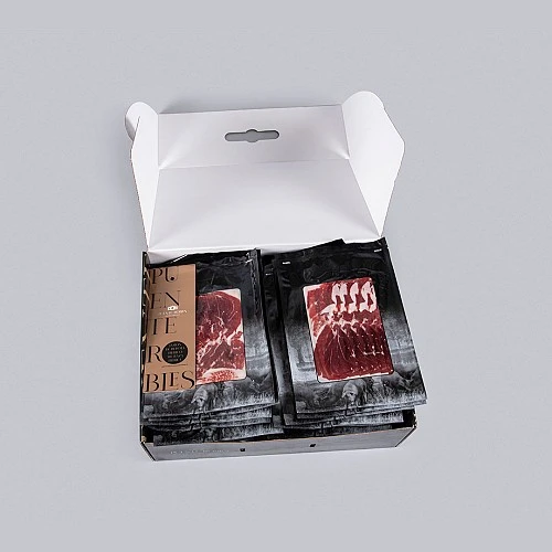 50% PROSCIUTTO IBERICO ALIMENTATO A GHIANDE DELLA RAZZA IBERICA (AFFETTATO A MACCHINA)