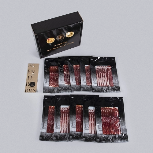 CONFEZIONE 1: 10 CONFEZIONI DI SPALLA DI PROSCIUTTO IBERICO DI PURA RAZZA IBERICA TAGLIATA A MACCHIN