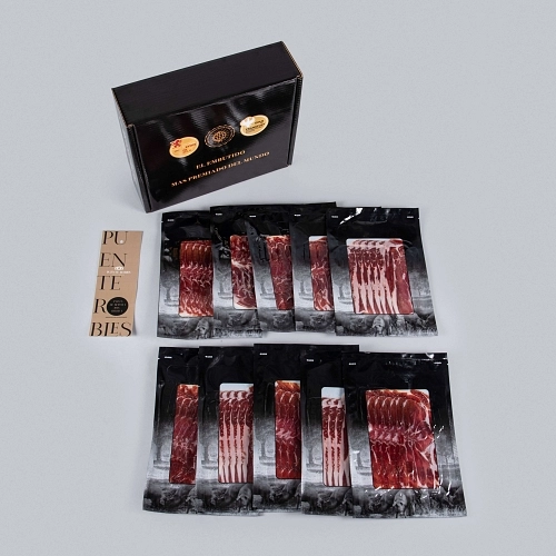 CONFEZIONE 1: 10 CONFEZIONI DI SPALLA DI PROSCIUTTO IBERICO DI PURA RAZZA IBERICA TAGLIATA A MACCHIN