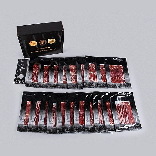 CONFEZIONE 4: 20 PACCHETTI DI CEBO DE CAMPO IBERICO TAGLIATO A MACCHINA SPALLA 50% RAZZA IBERICA